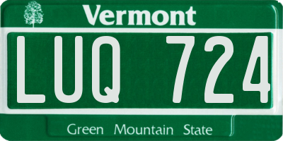 VT license plate LUQ724