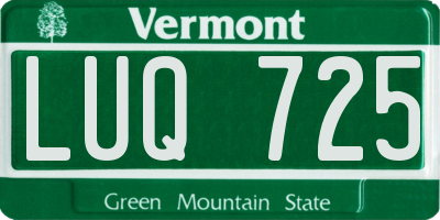VT license plate LUQ725