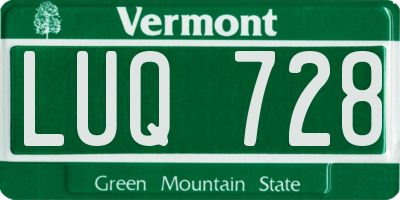 VT license plate LUQ728