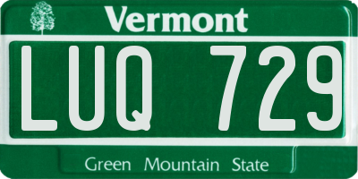 VT license plate LUQ729