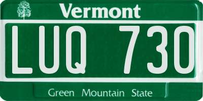 VT license plate LUQ730