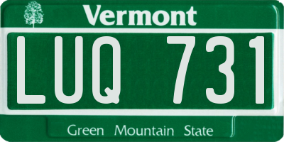 VT license plate LUQ731