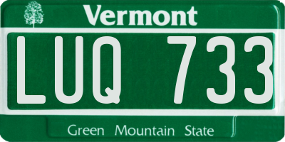 VT license plate LUQ733