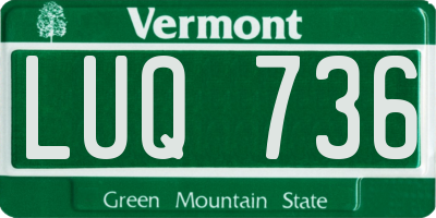 VT license plate LUQ736