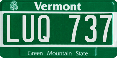 VT license plate LUQ737