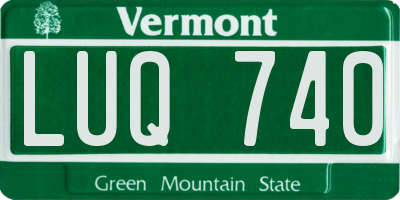 VT license plate LUQ740