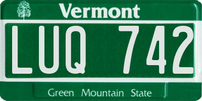 VT license plate LUQ742