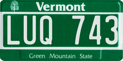 VT license plate LUQ743