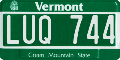VT license plate LUQ744