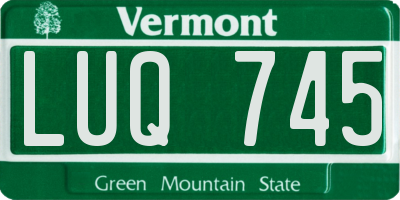 VT license plate LUQ745
