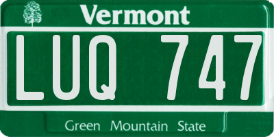 VT license plate LUQ747