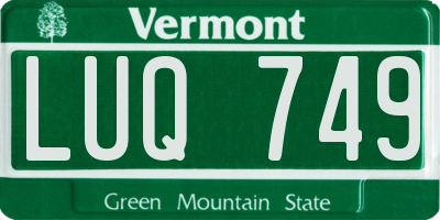VT license plate LUQ749