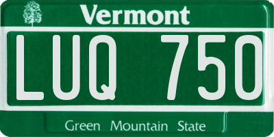 VT license plate LUQ750