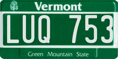 VT license plate LUQ753