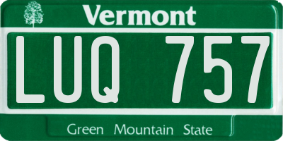 VT license plate LUQ757