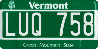 VT license plate LUQ758