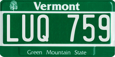 VT license plate LUQ759