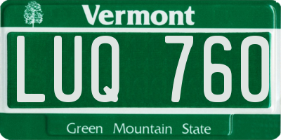 VT license plate LUQ760