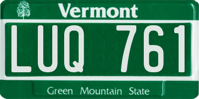 VT license plate LUQ761