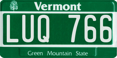 VT license plate LUQ766