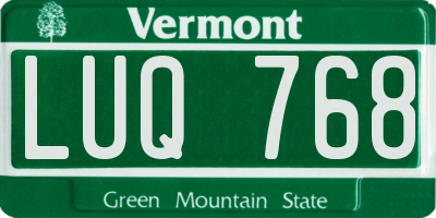 VT license plate LUQ768