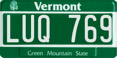VT license plate LUQ769