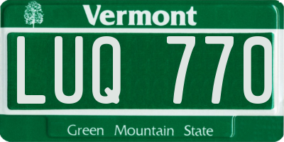 VT license plate LUQ770