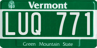 VT license plate LUQ771
