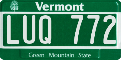 VT license plate LUQ772