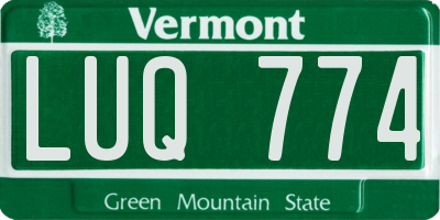 VT license plate LUQ774