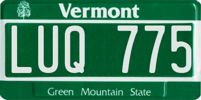 VT license plate LUQ775