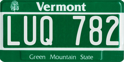 VT license plate LUQ782