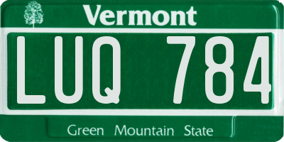 VT license plate LUQ784