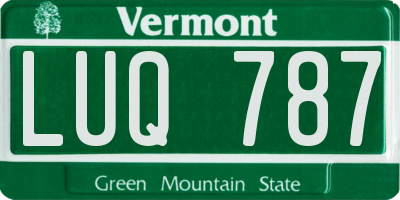 VT license plate LUQ787