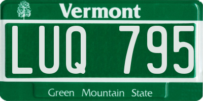 VT license plate LUQ795