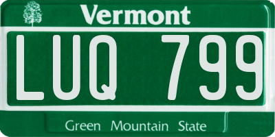 VT license plate LUQ799