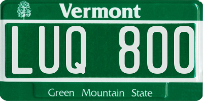 VT license plate LUQ800