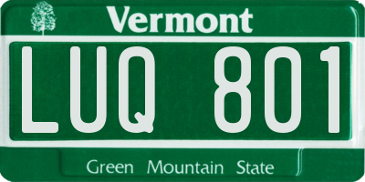 VT license plate LUQ801