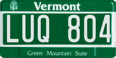 VT license plate LUQ804