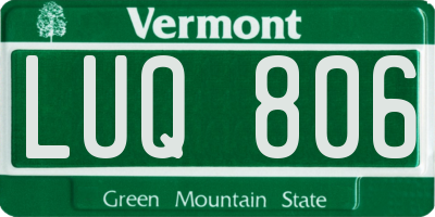 VT license plate LUQ806
