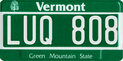 VT license plate LUQ808