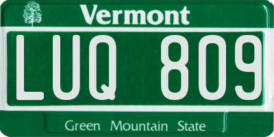 VT license plate LUQ809