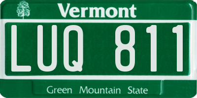 VT license plate LUQ811