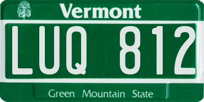 VT license plate LUQ812