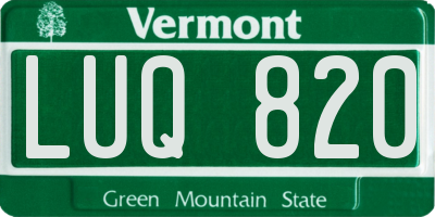 VT license plate LUQ820
