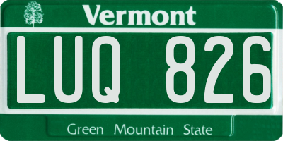VT license plate LUQ826