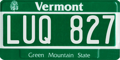 VT license plate LUQ827