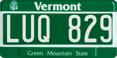 VT license plate LUQ829