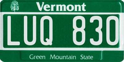 VT license plate LUQ830