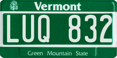 VT license plate LUQ832